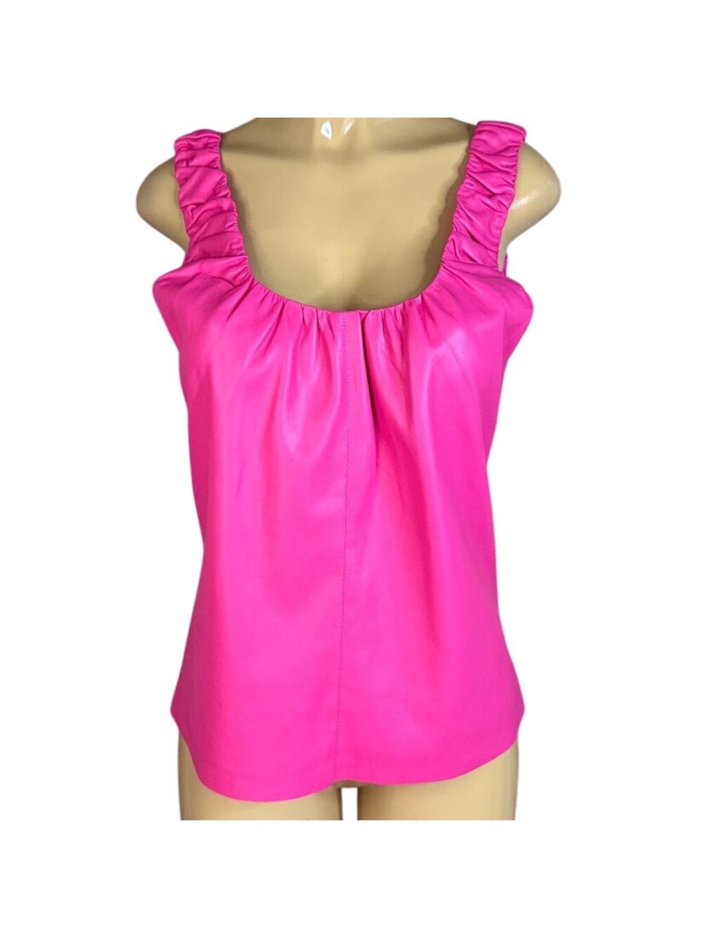Dolce Cabo Freida Faux Leather Tank Top Hot Pink SZ Medium NWT